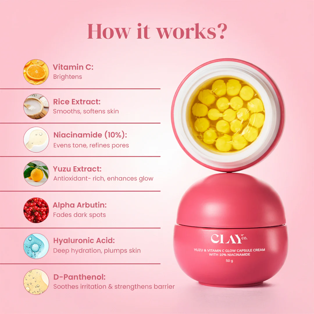 Yuzu & Vitamin C Glow Capsule Cream with 10% Niacinamide | 50g - Image 4